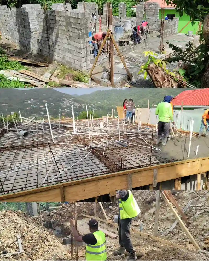 Construction Process with workers